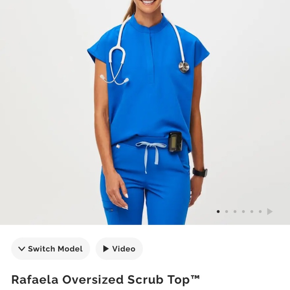 Figs Rafaella Women's Royal Blue Oversized Scrub Top
